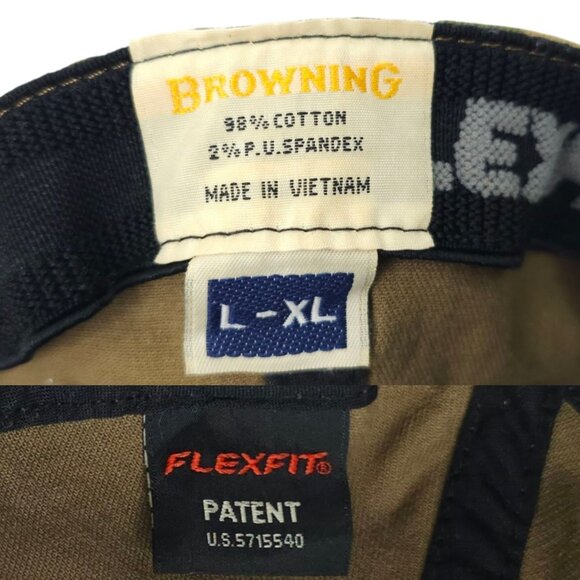 Browning Camo FlexFit L/XL Camo Cap Hat Baseball Hunter Trucker Embroidered Logo - Picture 8 of 14